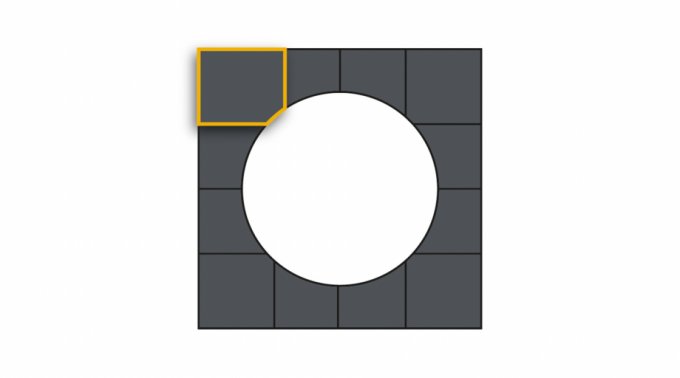 Single tile impact protection EPDM, corner piece "grey"