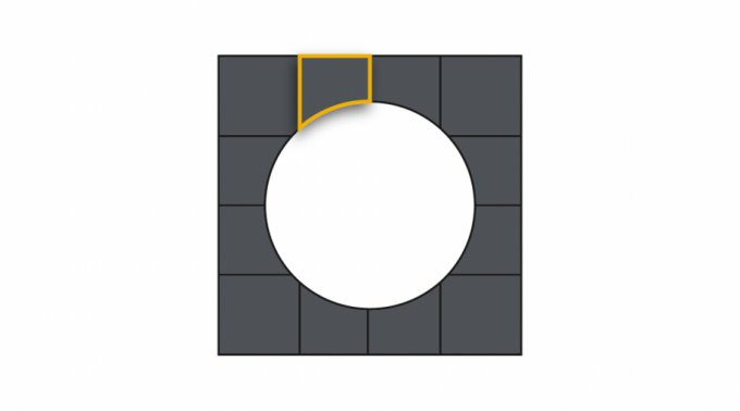 Single tile impact protection EPDM, center piece left "grey"