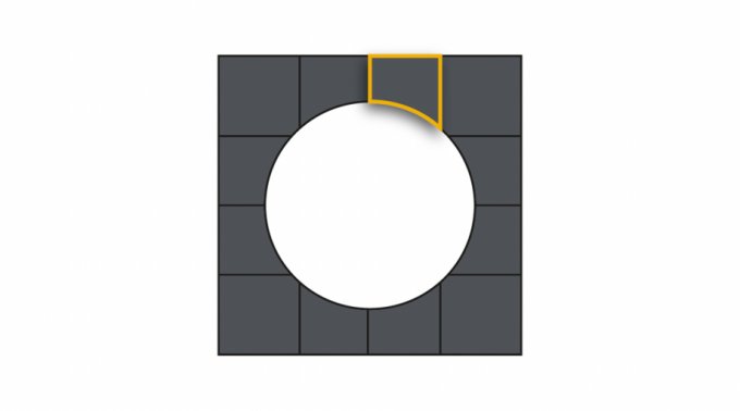 Single tile impact protection EPDM, center piece right "grey"