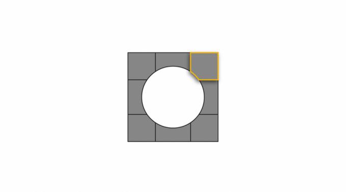 Single tile impact protection, cornerpiece
